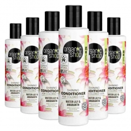 6xOrganicShopShiningConditionerWaterLilyandAmaranth280ml