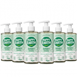 6xHappyEarthWasgel100NatuurlijkBabyKids300ml