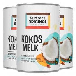 3xFairtradeOriginalKokosmelk400ml