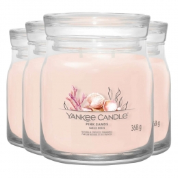 4xYankeeCandleGeurkaarsMediumJarPinkSands368gr