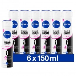 6xNIVEADeodorantSprayInvisibleForBlackWhiteClear150ml