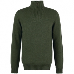 TruiBarbourEssentialWoolHalpZipJumper-MidOlive