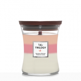 WoodWickGeurkaarsMediumTrilogyBloomingOrchard275gr