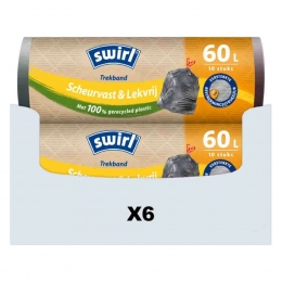 6xSwirlVuilniszakkenmetTrekband60liter10stuks