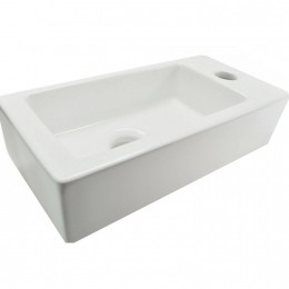 BWSMiniFonteinKeramischBlongRechts36x18x9cmWit