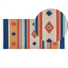 Beliani-TARONIK-Vloerkleed-Meerkleurig-80x150cm-Katoen