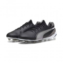 PUMAKingUltimateGrasKunstgrasVoetbalschoenenMGZwartWitGrijs