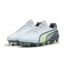 PUMAKingUltimateGrasKunstgrasVoetbalschoenenMGLichtgrijsDonkergrijsLichtgroen