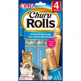 12xCiaoKattensnackChuruRollsTonijn-SintJacobsschelp40gr