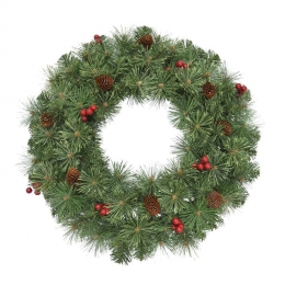 BlackBoxTreesWarthKerstkransmetDecoratie-60cm-Groen