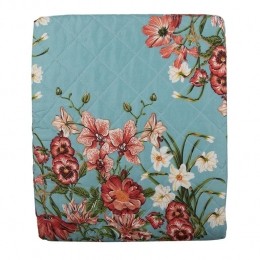 ClayreEefBedsprei240x260cmBlauwRozeKatoenBloemen