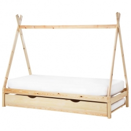 Beliani-TALMONTIERS-Onderschuifbed-Lichtbruin-90x200cm-Grenenhout