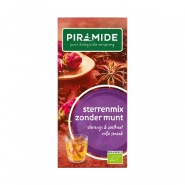 3xPiramideBiologischeTheezakjesSterrenmixZonderMunt20stuks
