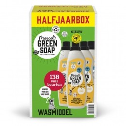 6xMarcelsGreenSoapWasmiddelKatoenVanille23Wasbeurten1liter