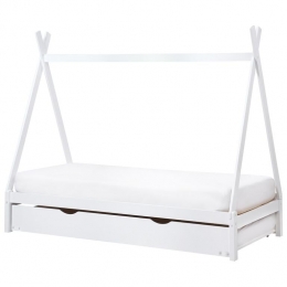 Beliani-TALMONTIERS-Onderschuifbed-Wit-90x200cm-Grenenhout