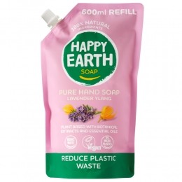 HappyEarthHandzeepNavullingLavenderYlang100Natuurlijk600ml