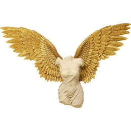 Wanddecoratievrouwbustegoudenvleugels203x140cmKareDesign