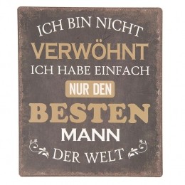 ClayreEefTekstbord13x15cmZwartBruinIJzer