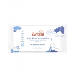 12xZwitsalWaterCareBabydoekjes75stuks