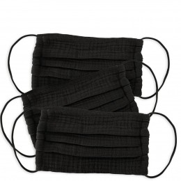 KitschCottonFaceMask3PieceSetVariousColours-Black
