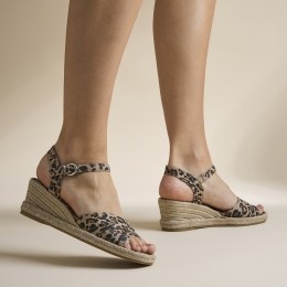 TamarisLeopardEspadrillesmethakbruinTextiel