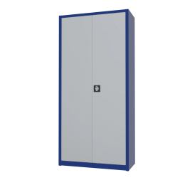 Archiefkastdraaideurkast-4legborden-1950x920mm-AKP10201GentiaanblauwRAL5010lichtgrijsRAL7035