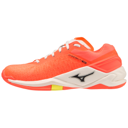MizunoWAVESTEALTHNEOHandbalschoenenNeonFlameZwartBolt2DamesHerenMaat365