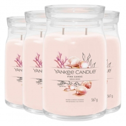 4xYankeeCandleGeurkaarsLargeJarPinkSands567gr
