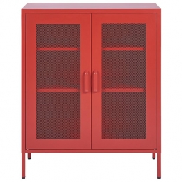 Beliani-WAKATIPU-Sideboard-Rood-Staal