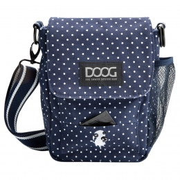 DOOGSchoudertasPolkaDotblauw-wit