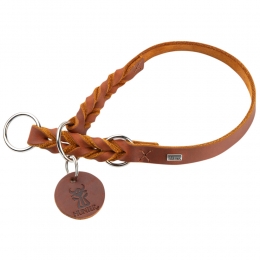 HUNTERHondenhalsbandSolidEducationcognacMaatL-XL