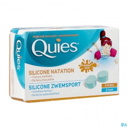QuiesGehoorbeschermingSiliconeZwemsportKind3PaarOordoppen