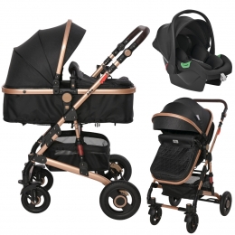 LorelliAlbaPremiumBlack3-in-1CombiKinderwageninclSpiritAutostoel