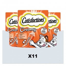 11xCatisfactionsKattensnackKipCreamy4x10gr