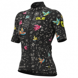 Al-WomensVersiliaJerseyGraphics-FietsshirtmaatXXLzwart
