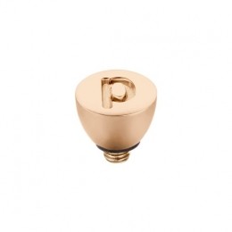 MelanoTwistedsteentje-letterP-dames-rosekleurig-6mm