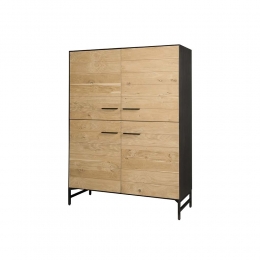 TowerLivingOpbergkastLidoEikenenmetaal160x120cm-Naturel