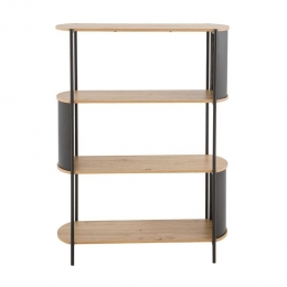Calicosy-BoekenkastELKO-H1335cm-Houtlookmetzwartemetal