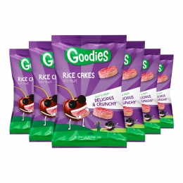 6xGoodiesLuchtigeRijstwafeltjesRoodFruit40gr