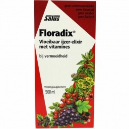 GratisVerzending4xFloradixVloeibaarIjzer-ElixermetVitamines500ml