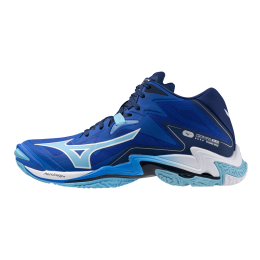 MizunoWAVELIGHTNINGZ8MIDVolleybalschoenenMugenbluewhiteestateblueDamesHerenMaat50