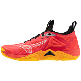 MizunoWAVEMOMENTUM3VolleybalschoenenRadiantRoodWitCarrotCurlDamesHerenMaat50