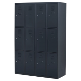 Lockerkast12deurs4delig-smal-LKP-212Antracietral7016