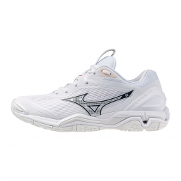 MizunoWAVESTEALTH6HandbalschoenenWitAleutianCloudRozeDamesMaat365