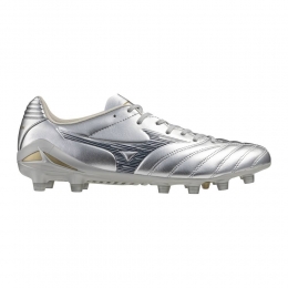 MizunoMonarcidaNeoIIIProGrasVoetbalschoenenFGZilverGrijsGoud