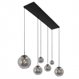 SteinhauerHanglampbolliqueL120cmB25cm6lichts3499zwart