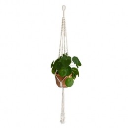 QUVIOPlantenhangergevlochtentouwmetspiralen-Wit