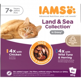 IAMSDelightsSeniorLandSeaGravyMultipack8x85gr