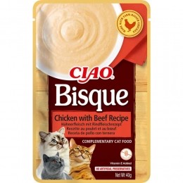 12xCiaoBisquePureeKattensnackChickenBeef40gr