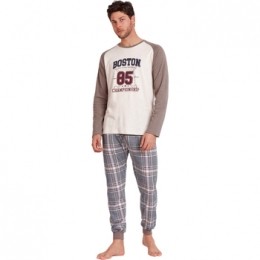 PyjamasnachthemdenAdmasBostonPyjamaloungewearbroektoplangemouwen